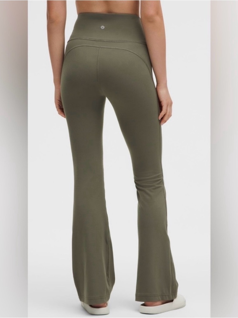 Lululemon super high rise flare groove pant army green sage W5F2GS size 14
